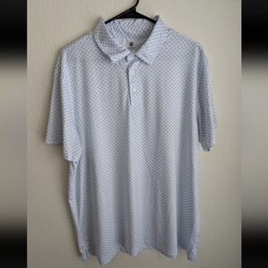 Coral Golf Co Polo Men's XL White Floral The Breeze Short Sleeve Casual